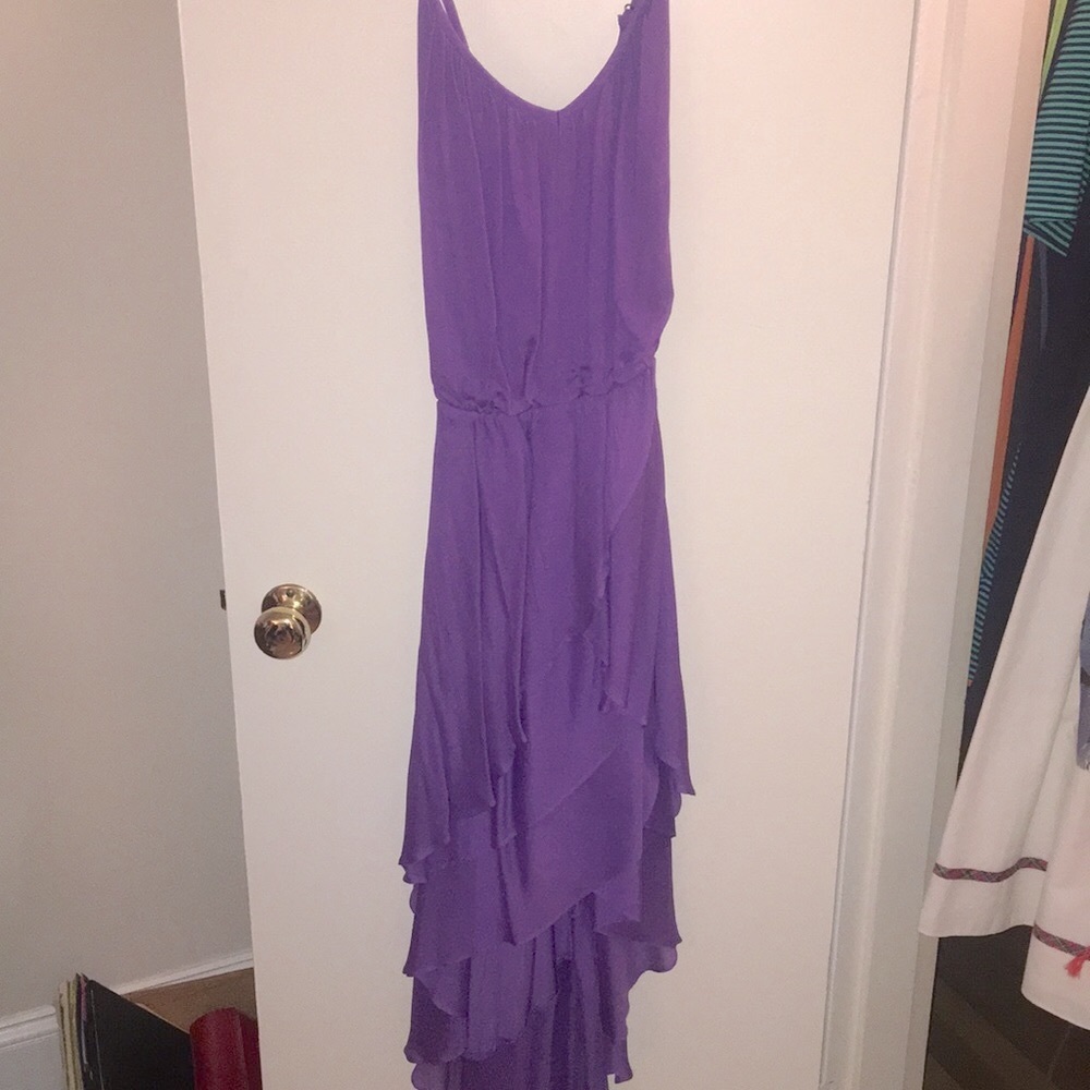 EUC Guess purple ruffled swing mini dress small